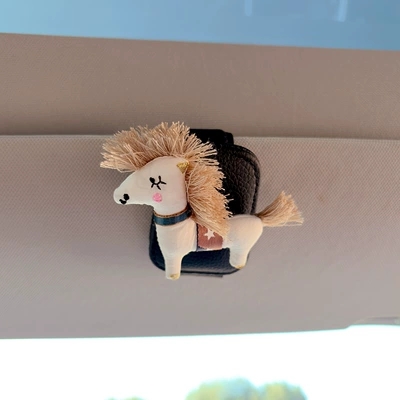 Car Glasses Clip/Bill Clip Glasses Holder Car Sun - star-white-horse-black-glasses-clip