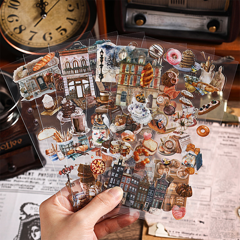 Viejos sueños para recordar pegatinas impermeables transparentes para mascotas diy diario retro material de decoración pegatinas de papelería para niños