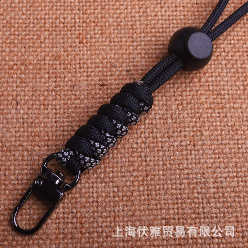 Z20 fabricante en stock color paraguas cuerda tejida clave cuerda teléfono móvil equipo electrónico tarjeta cordón contraste color tejido