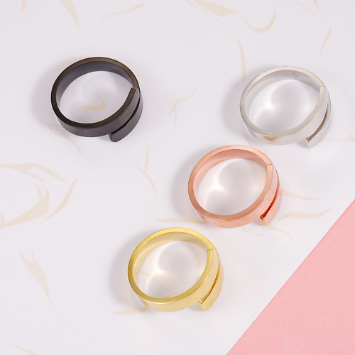 Foreign trade new product personalized fashion couple best friend gift ring mirror stainless steel cross opening hand jewelry ring
