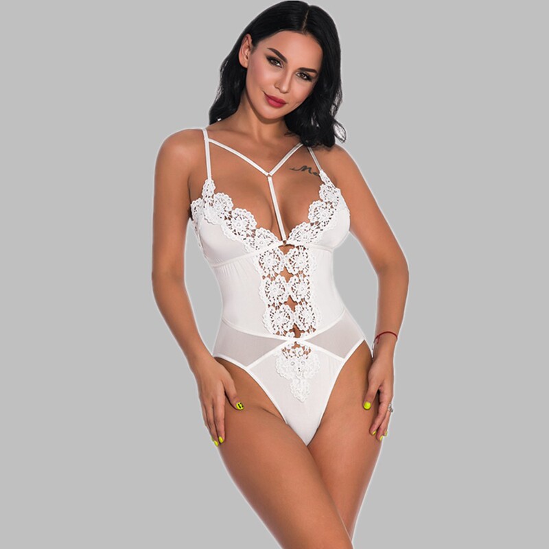 European and American Cross-Border Sexy Lace Patchwork Shapewear Bodysuit New Style Thin Strapless Seductive Lingerie in Stock