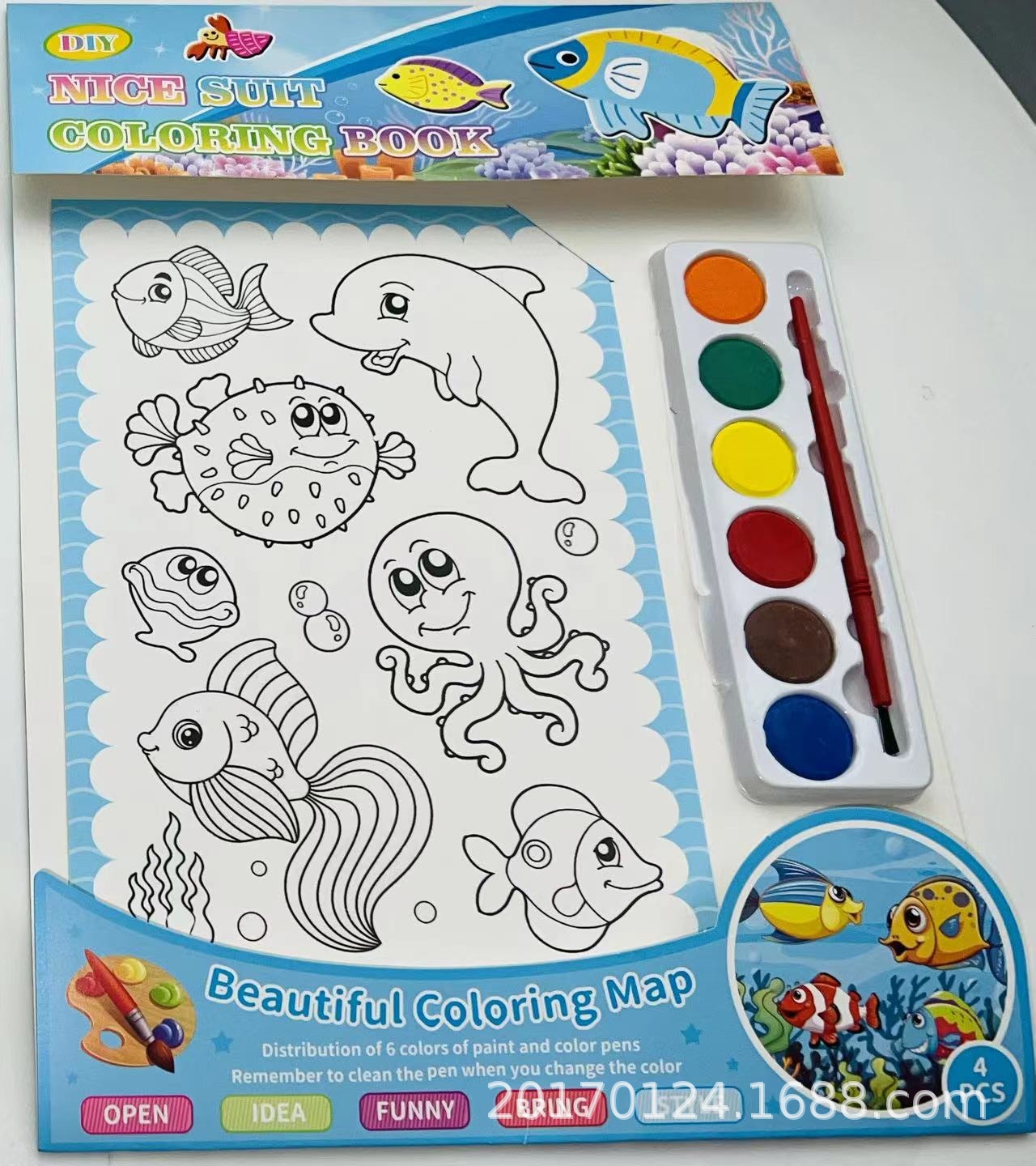 Pintura propia de los niños acuarela graffiti coloración pintura versión bebé para colorear Parque puesto de juguete mercado nocturno al por mayor