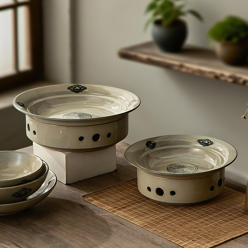 Heated Dry Pot Alcohol Candle Insulation Dish Fish Pot Commercial Creative Personalized Hotel Tableware Ceramic Restaurant Open Stove
