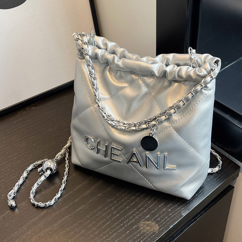 Ladies' Summer 2024 New Arrival Chanel Style Polka Dot Chain Strap Tote Bag - Trendy Fashion, High Quality, Large Capacity Water Bucket Bag