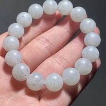 新疆和田玉手串青花籽料圆珠手链天然青花墨老料男女款手串工厂