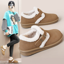 BN5801新款2024秋冬季棉鞋女鞋厚底保暖板鞋加绒学生耐磨简约学院