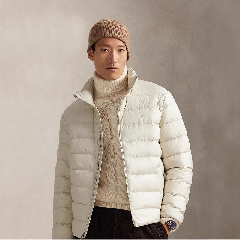 RL Ralph Lauren winter warm casual embroidered stand-up collar thick American-style long-sleeve zip-up cotton jacket for men RL Ralph Lauren winter warm casual embroidered stand-up collar thick American-style long-sleeve zip-up cotton jacket for men