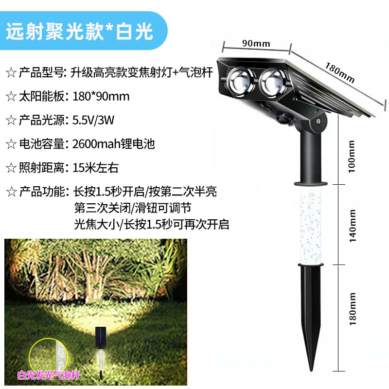 跨境太阳能射灯 户外高亮防水别墅庭院草坪照树灯LED地插草坪射灯|undefined