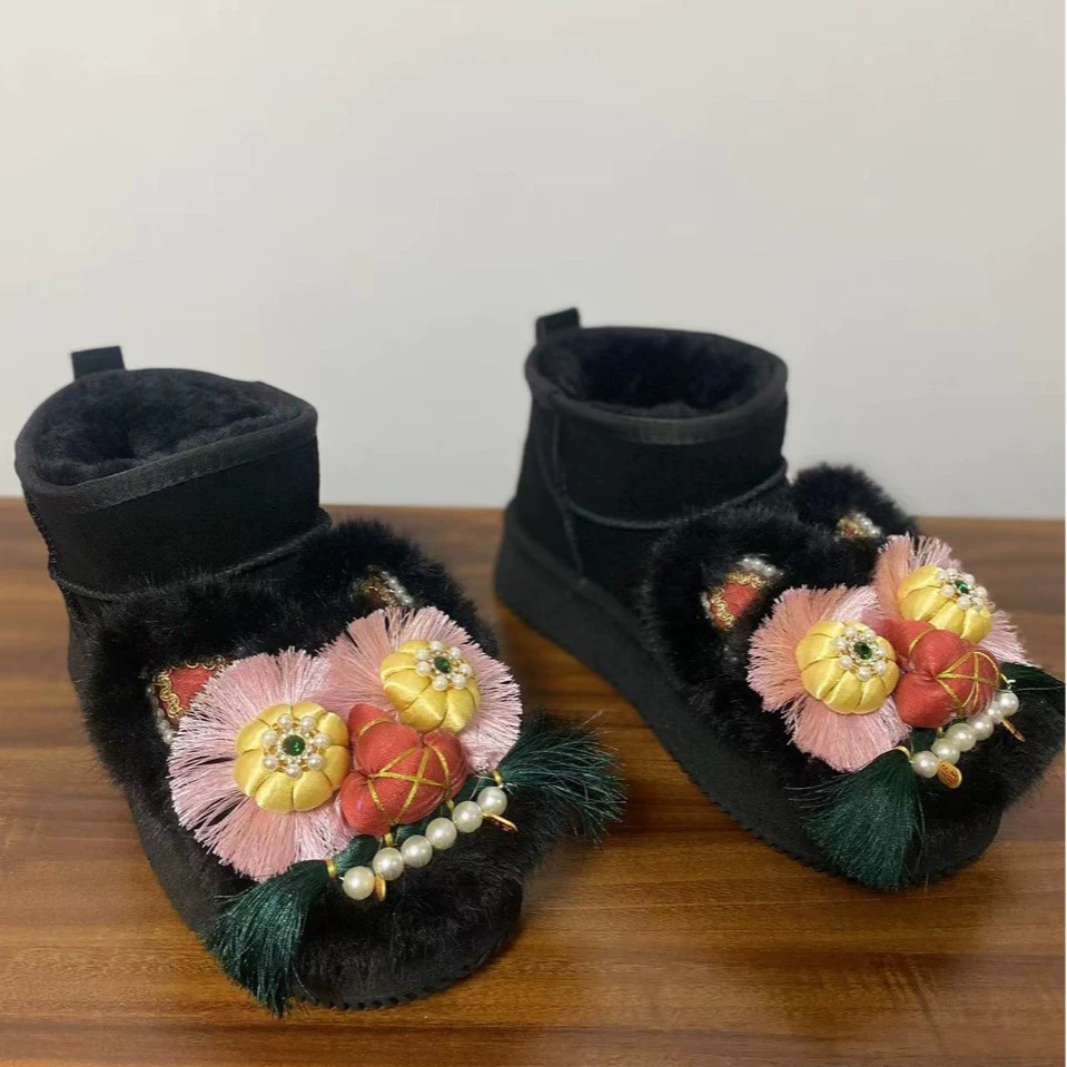 Ткань обувь для взрослых тигра обувь 2024 новый национальный прилив ретро национальный стиль стиль плоский женский хлопчатобумажный сапоги