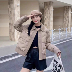 小香风设计感羽绒棉女短款2025年秋冬新款手塞棉洋气显瘦轻薄外…