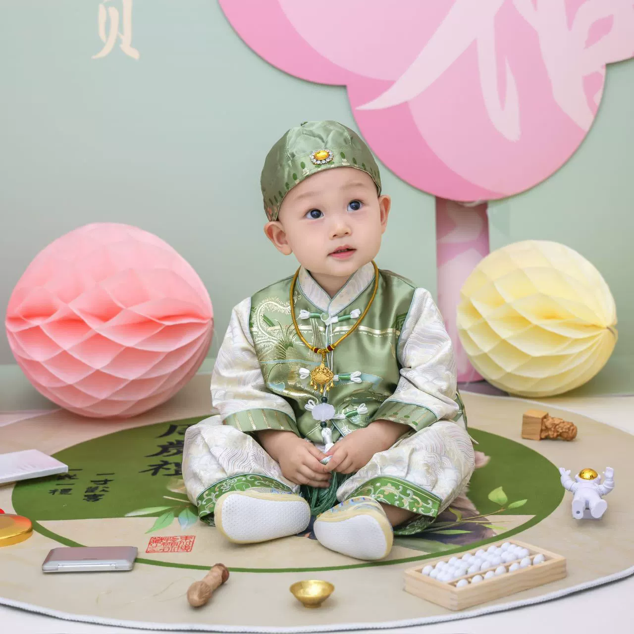 Малышка годовалое платье мужской осенний и зимний новый китайский костюм