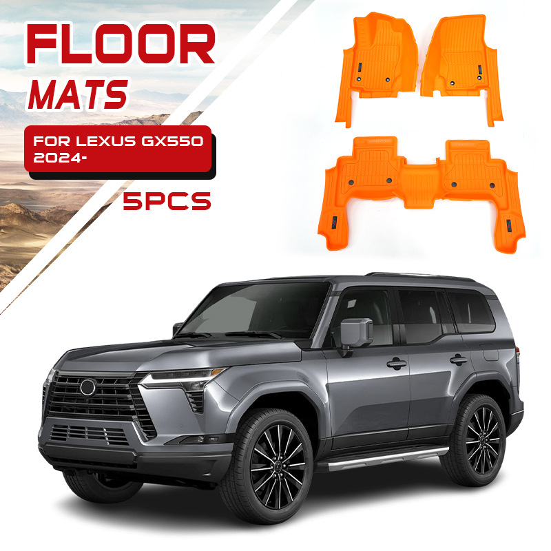 Personalización transfronteriza 24 Lexus GX550h coche naranja almohadilla especial Lexus inyección TPE almohadilla para el pie