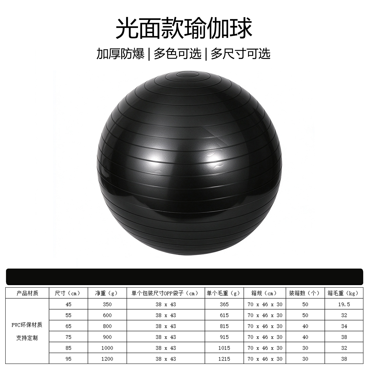 Pelota de Yoga Antiexplosión de PVC Inflable para Yoga y Fitness en Casa image 14