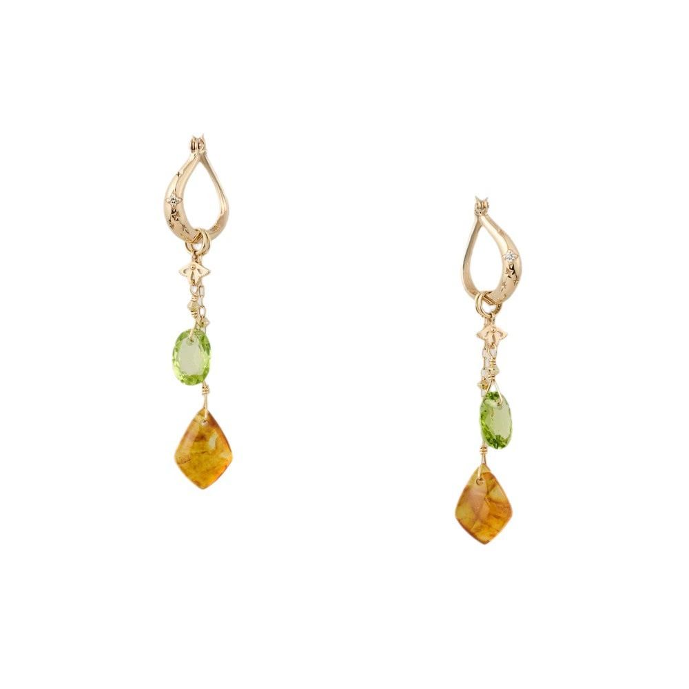 Демисезонная янтарная музейная серьга на солнечной батарее, серебро 925 образец