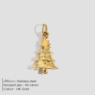 Emanco Non-Fading Washable Christmas Bead Pendant Accessories DIY Hand-Woven Enamel Bracelet Accessories (Zərgərlik ara hissələri) - christmas-tree