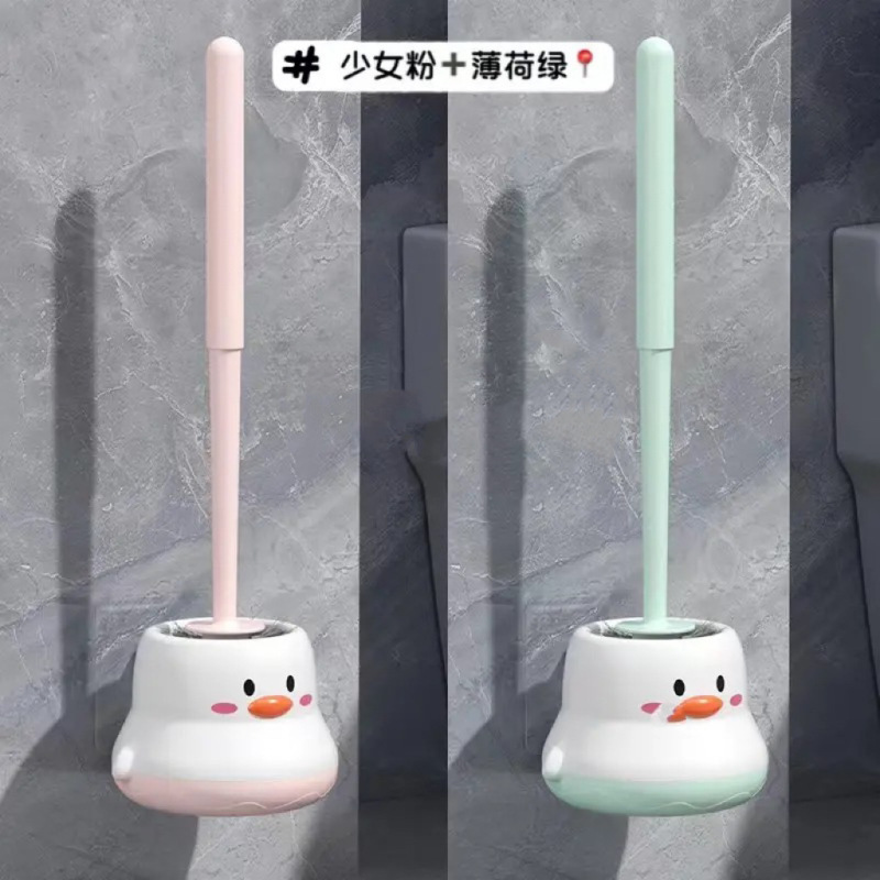 プラスチック製トイレブラシ、ロングハンドル、死角なし、バスルーム用品、多機能家庭用壁掛けトイレブラシ、ベース付き|undefined