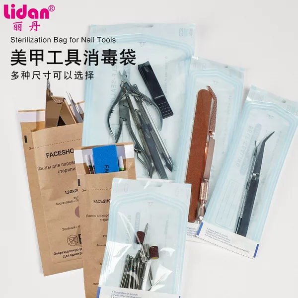 Nail Art Tools Disposable Sterilization Bags Suitable for Cuticle Nippers, Dust Brushes, Polishing Heads, Tweezers, Self-Sealing Storage Sterilization Bags