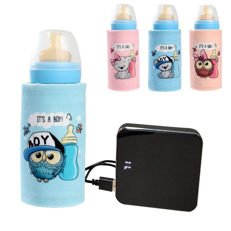 USB heating cup cover car portable heating bottle insulation cover baby outdoor heating bottle