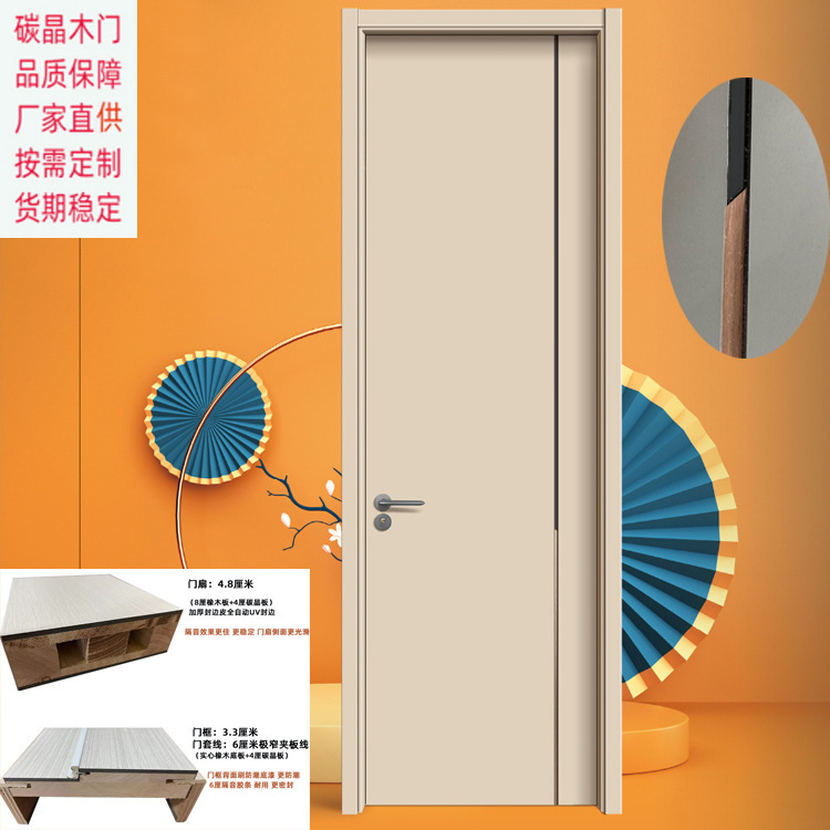 Rural Self-Built House, All Solid Wood, Modern Minimalist Style, Soundproof Entrance, Conference Room, Flat Opening Door, Interior Door, Bedroom Door