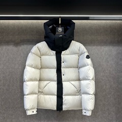 高版本蒙家黑武士浮雕字母情侣连帽立领Madeir羽绒服冬季男女同款
