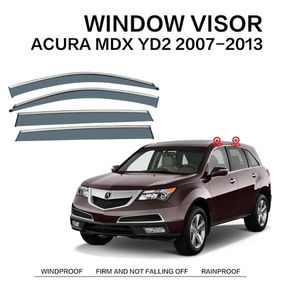 Suitable for Acura MDX Sunny and Rain Baffle Side Window Shade Deflector Rain Eyebrow ACURA MDX Window Visor (Rain shield) - standard-packing-without-logo-acura-mdx-mk2-yd2-2007-2013-pc-with-bright-strip-rain-shield