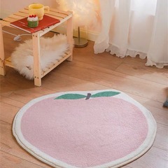 Cross-border cartoon cute round cashmere-like carpet children's room crawling mat Insta-style bedroom living room bed side irregular shape
