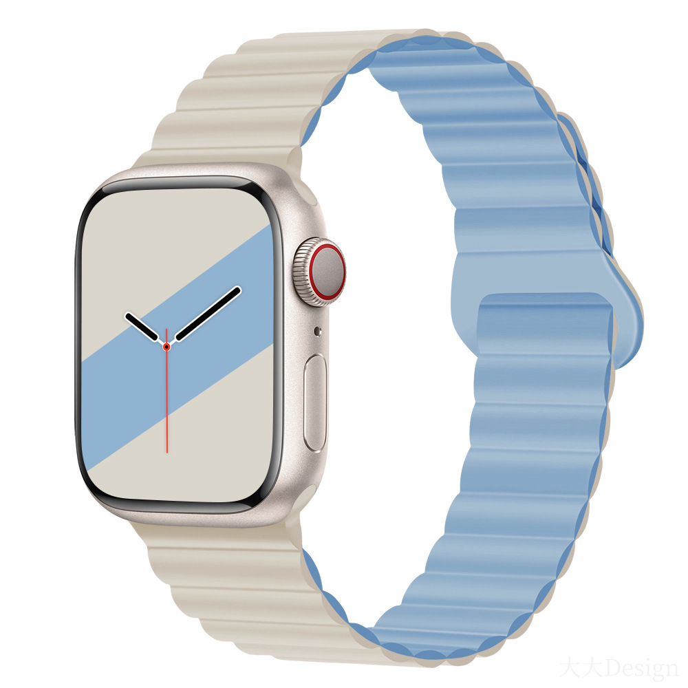 適用iwatchs9ultra1-8世代リンゴ時計バンド磁気吸引時計バンド運動シリコンリンゴ時計バンド