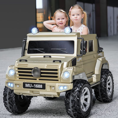 Vehículos todoterreno de los niños de la música carga auto-conducción de cuatro ruedas coche de juguete de bebé puede sentarse niños adultos cuatro ruedas coche de control remoto