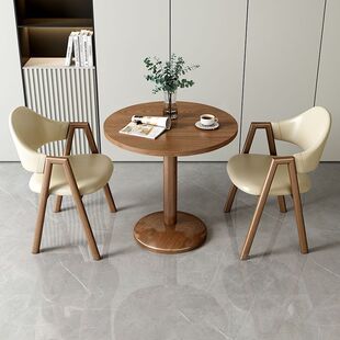 Casual Modern Leisure Small Apartment Reception Negotiation Table and Chair Combination Milk Tea Coffee Shop Dining Table Balcony Small Round Table