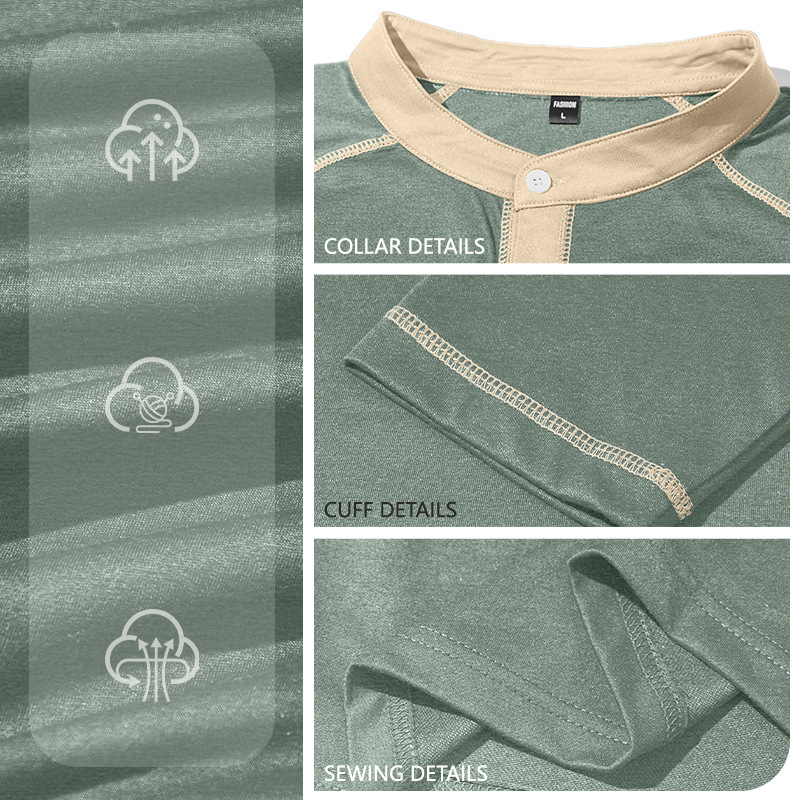 Nuevo Europa y América primavera y otoño nuevo hombre botón de tamaño grande color combinación camiseta deportiva de manga larga camiseta de polo transfronteriza casual