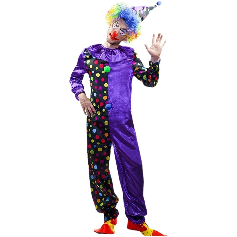 Halloween adulto hombre payaso etapa rendimiento traje de rol Halloween fiesta traje de rendimiento