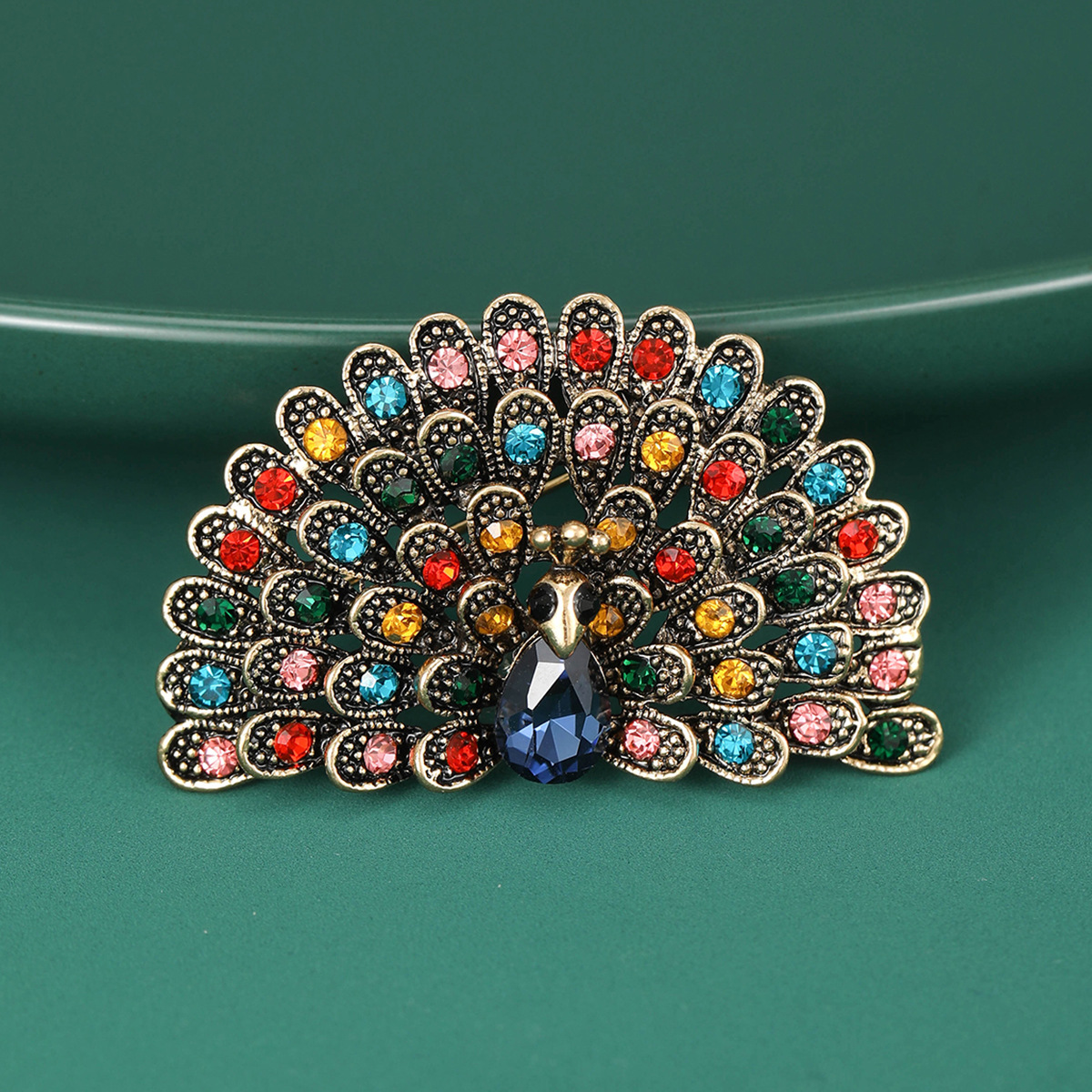 16g Weight Rhinestones Inlay Material Brooches Classification Banquet Occasion Alloy Material Peacock Pattern All Seasons Season Women's Gender Inlay Design Retro Style Retro Pin Peacock Alloy Inlay Rhinestones Women's Brooches 37