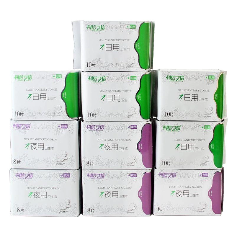 Литой источник гигиенической прокладки письмо надежные ежедневные ночные гигиенические салфетки кожа мягкая комбинация хлопка