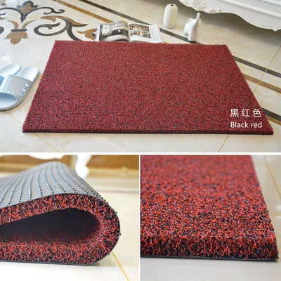 Avtomobil döşəmə paspasları — mat, can be cut to size - black-red-22mm-extra-thick-40cm60cm-two-pieces