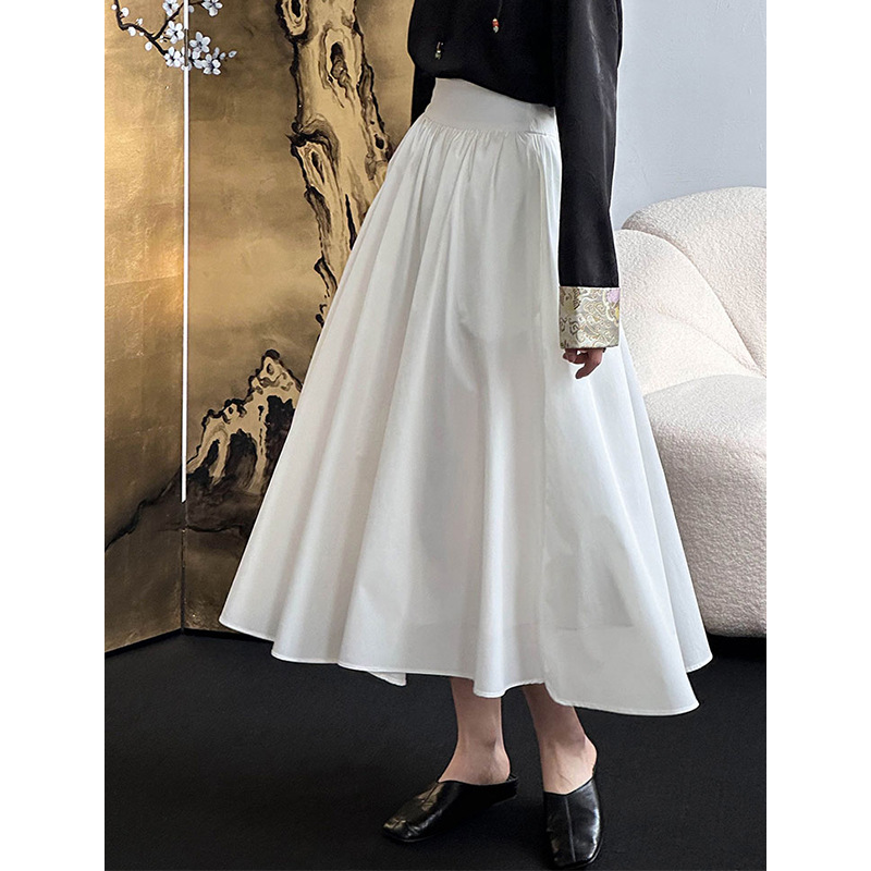 Tangerine Zhi Spring New French High-End Pink Skirt with Large Hem A-Line Pleated Skirt 1590