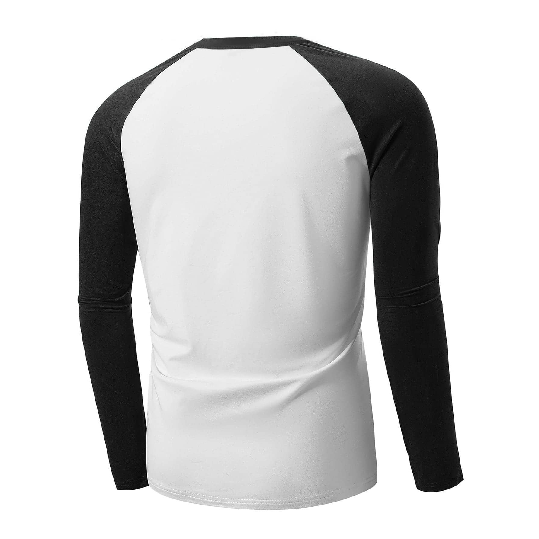 Monochrome Men's Slim Fit Long Sleeve T-shirt With Arm Blocking_voghion.com