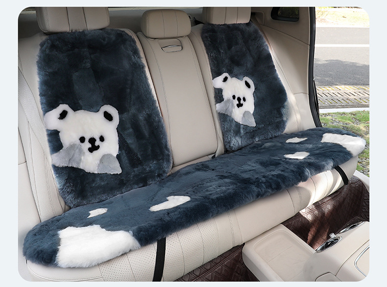 Wholesale Winter Warm Plush Car Seat Cushion Wool Thickened Encrypted Three-Piece Set Single Piece Office Seat Cover Cushion Generation
