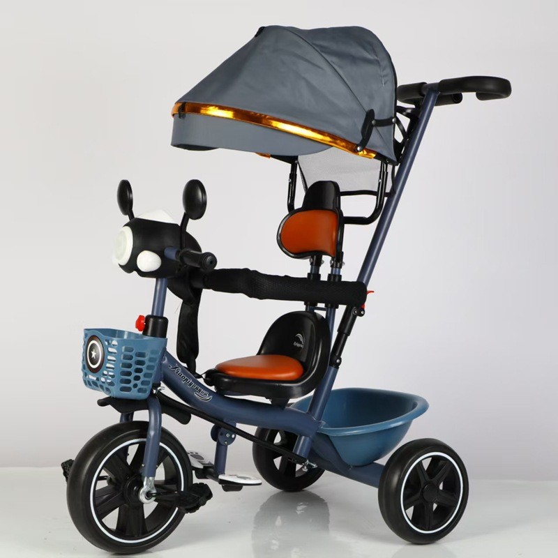 Children's Tricycle Bicycle Can Sit and Lie down Baby Stroller with Awning for Walking Children's Stroller Pedal