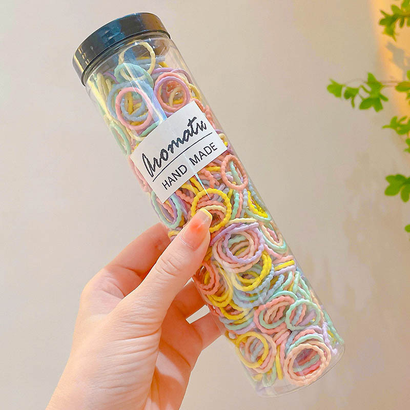 Pequeña niña pulgar anillo de pelo 2024 nueva mini flor dibujos animados no dañar cabello pequeño cabello de color dopamina adornos de cabello