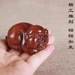 保障 手工雕刻老撾黃花梨葫蘆手把件木把件木雕隨身文玩盤玩