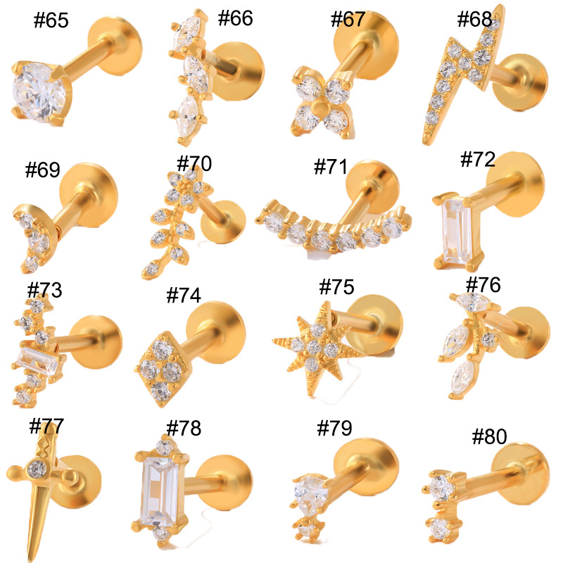 6g Weight Zircon Inlay Material Ear Studs Classification 1 Piece Quantity Street Occasion 925 Sterling Silver Material Geometric Pattern Women'S Gender Plating Design Fashion Style 1 Piece 925 Sterling Silver Zircon Geometric Ear Studs 4