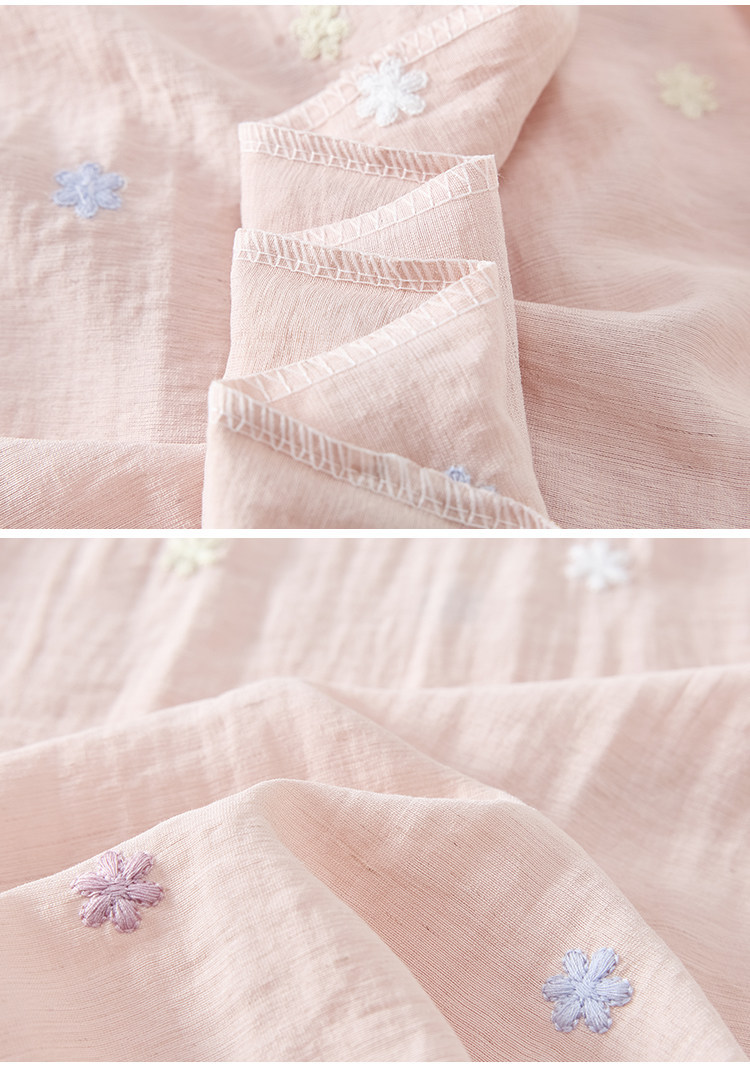 Quần culottes nữ ống rộng cạp cao vải linen phối sợi mát, dáng suông rủ nhẹ — Nhỏ màu hồng chi tiết 26