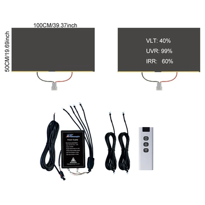 Car roof lining Switchable Smart Pdlc - film-50100cmpiece-2-windows-1-power-supply-gray-2pcs