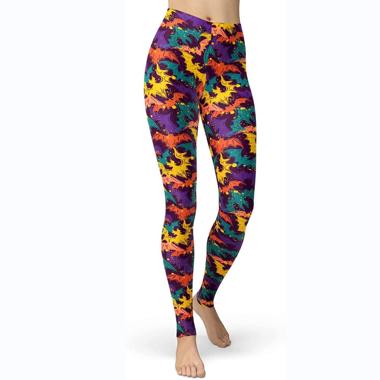 Abbigliamento da donna multicolore stampato slim fit fianchi sollevamento snellente grandi dimensioni corsa yoga fitness leggings_voghion.com