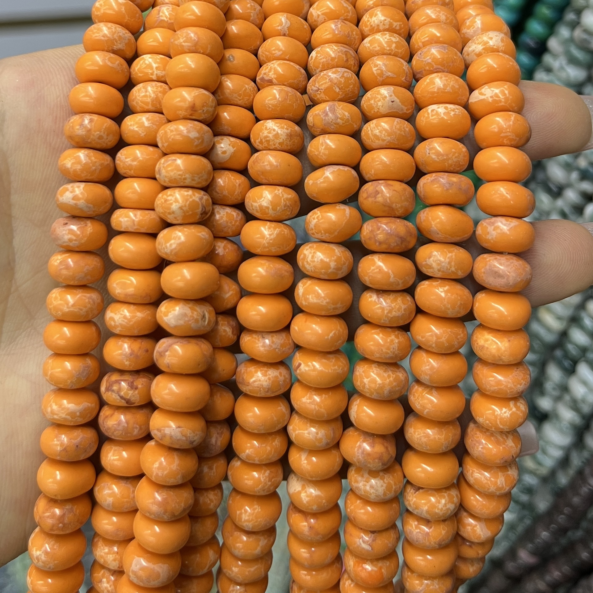 Piedra natural 5 * 8 Abaco Piedra Shoushan DIY accesorios de joyería collar de cuentas separadoras cuentas de posicionamiento cuentas al por mayor