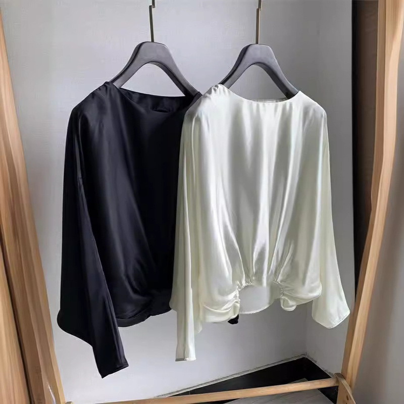 Simplicity Is Key. Real Silk Has a Texture That Can'T Be Beat! Elegant Batwing Shirt for Women, New Summer Style 25, Simple Top for Women