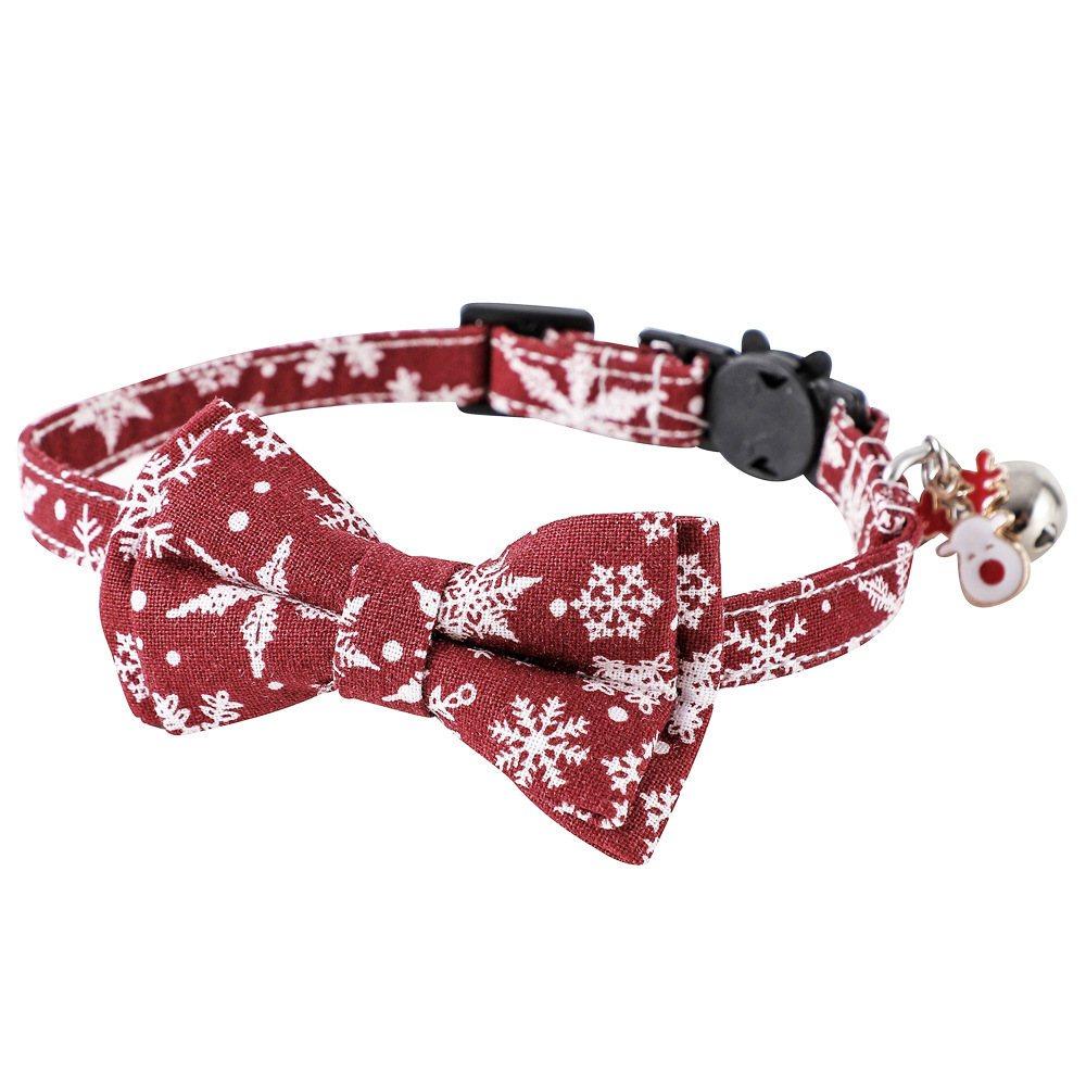 Fabricante de TANPOPO algodón transfronterizo Navidad gatos collar corbata Navidad toalla saliva collar de mascotas