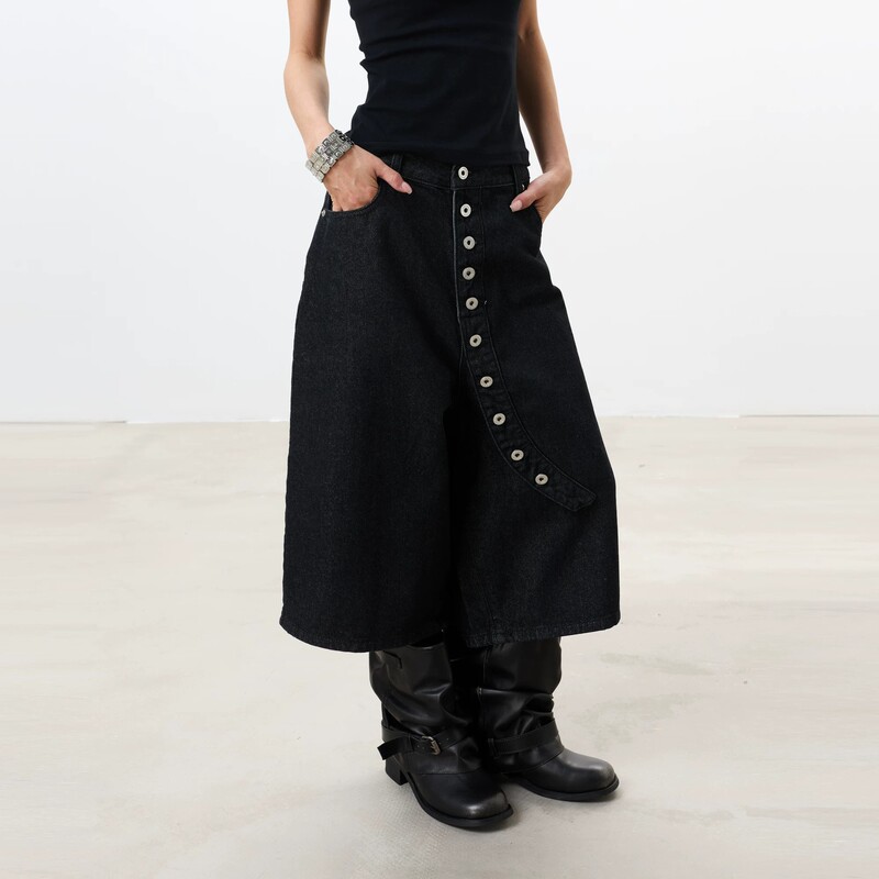 American-Style Vintage Black Cropped Pants for Men and Women, New Summer Model, Original Denim Retro Loose-Fitting Cropped Jeans, Trendy Denim Shorts American-Style Vintage Black Cropped Pants for Men and Women, New Summer Model, Original Denim Retro Loose-Fitting Cropped Jeans, Trendy Denim Shorts