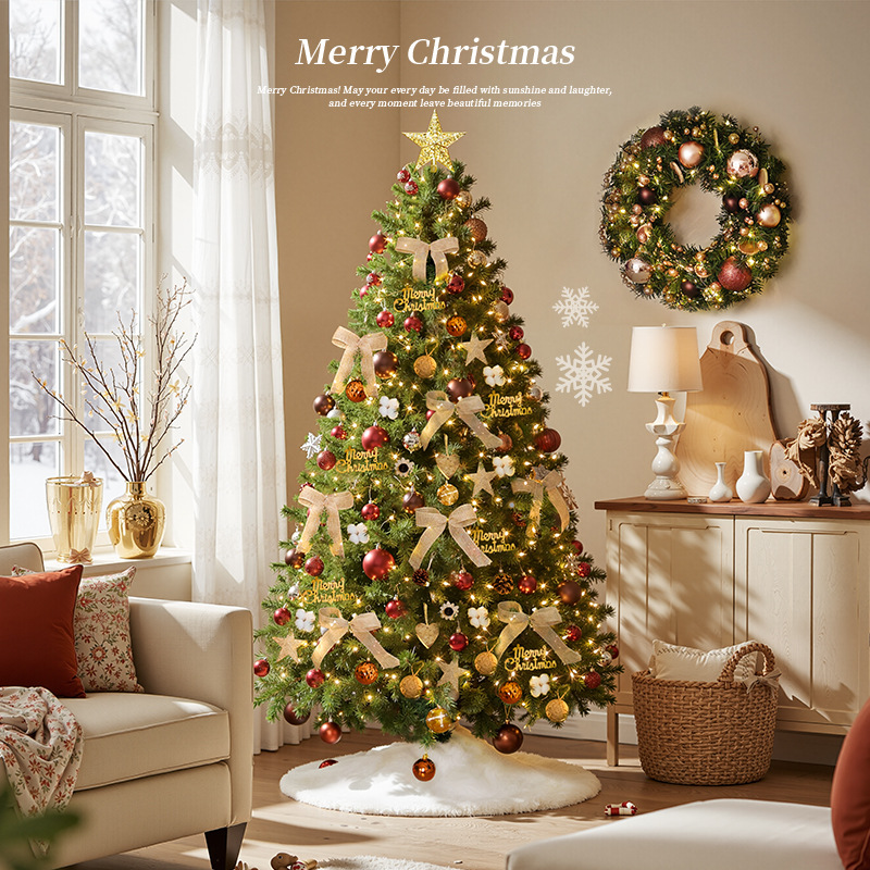 2025 nuevo árbol de Navidad a gran escala paquete de simulación de cifrado decoración de Navidad doméstica sala de estar DIY decoración escena