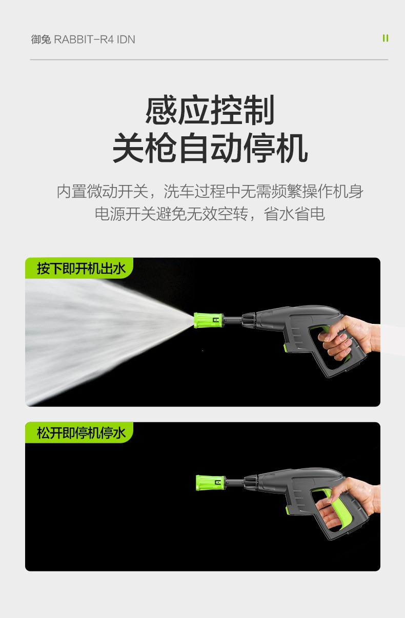 Greenfield Household Car Washing Machine, Sensor High-Pressure Cleaner, Car Cleaning Tool, 220V Water Gun, Water Pump, Silver Fox and Yutu Models